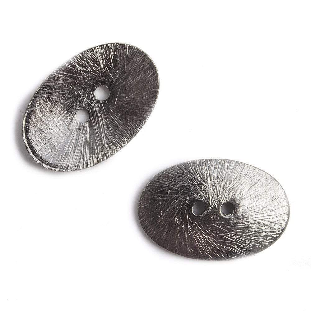 20x14mm Black Gold Oval Button, 6 pieces - Beadsofcambay.com