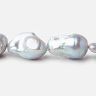 20x15-27x14mm Silver Ultra Baroque Freshwater Pearls 16 inch 17 pieces AA - Beadsofcambay.com