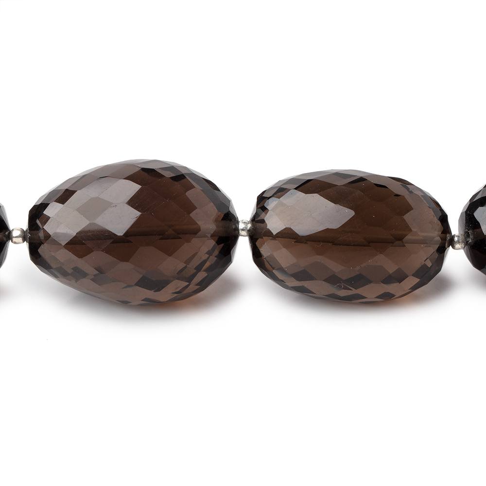 20x15-29x17mm Smoky Quartz Faceted Nugget Beads 16 inch 17 pieces - Beadsofcambay.com