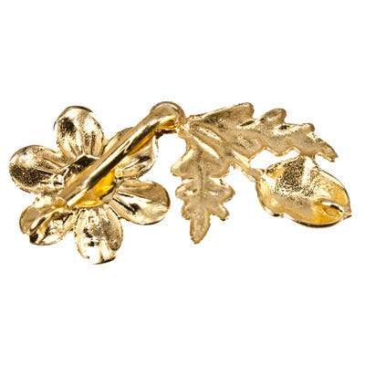 20x16mm, 24x19mm Vermeil Clasp with Daisy and Acorn 1 piece - Beadsofcambay.com