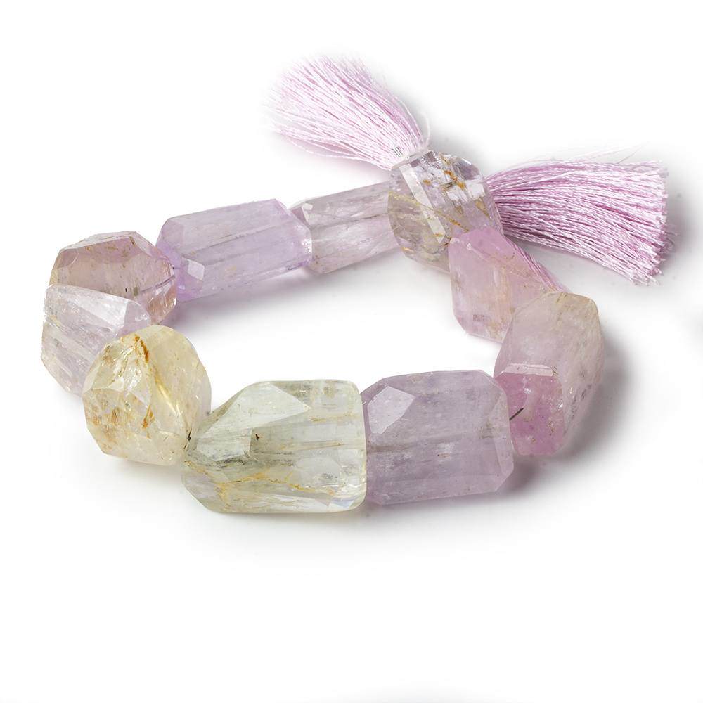 20x17-25x18mm Spodumene Kunzite angular faceted nuggets 8 inches 10 beads - Beadsofcambay.com