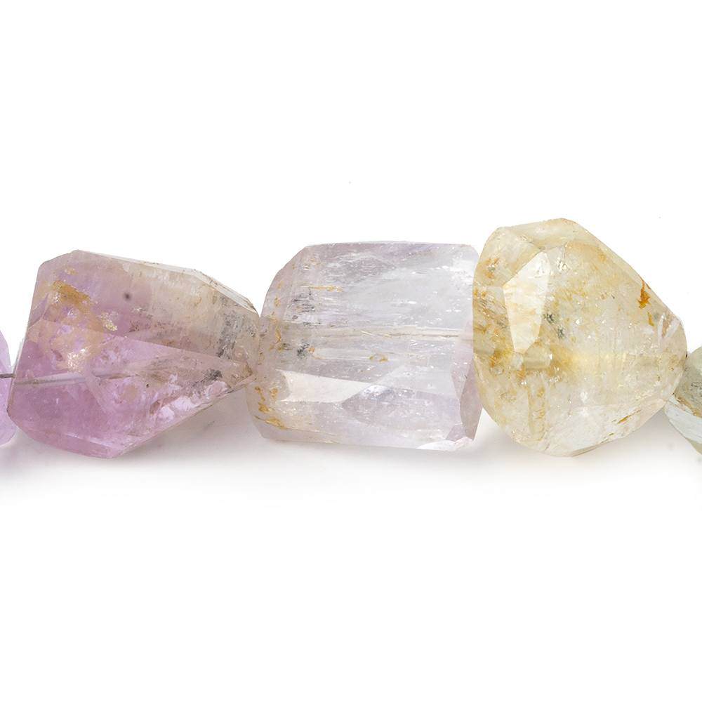 20x17-25x18mm Spodumene Kunzite angular faceted nuggets 8 inches 10 beads - Beadsofcambay.com
