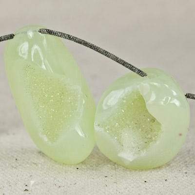 20x17-37x19mm Margarita Green Drusy Freeform Beads 5 pieces - Beadsofcambay.com