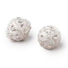 20x17mm Sterling Silver plated Copper Filigree BiCone 8 inch 10 beads - Beadsofcambay.com