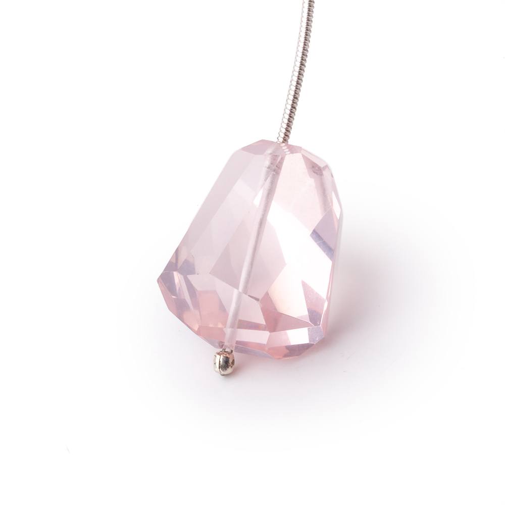20x17x13mm Rose Quartz Faceted Nugget Focal Bead 1 piece - Beadsofcambay.com
