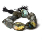 20x18-24x20mm Labradorite faceted flat nugget beads 9 inch 9 pieces - Beadsofcambay.com