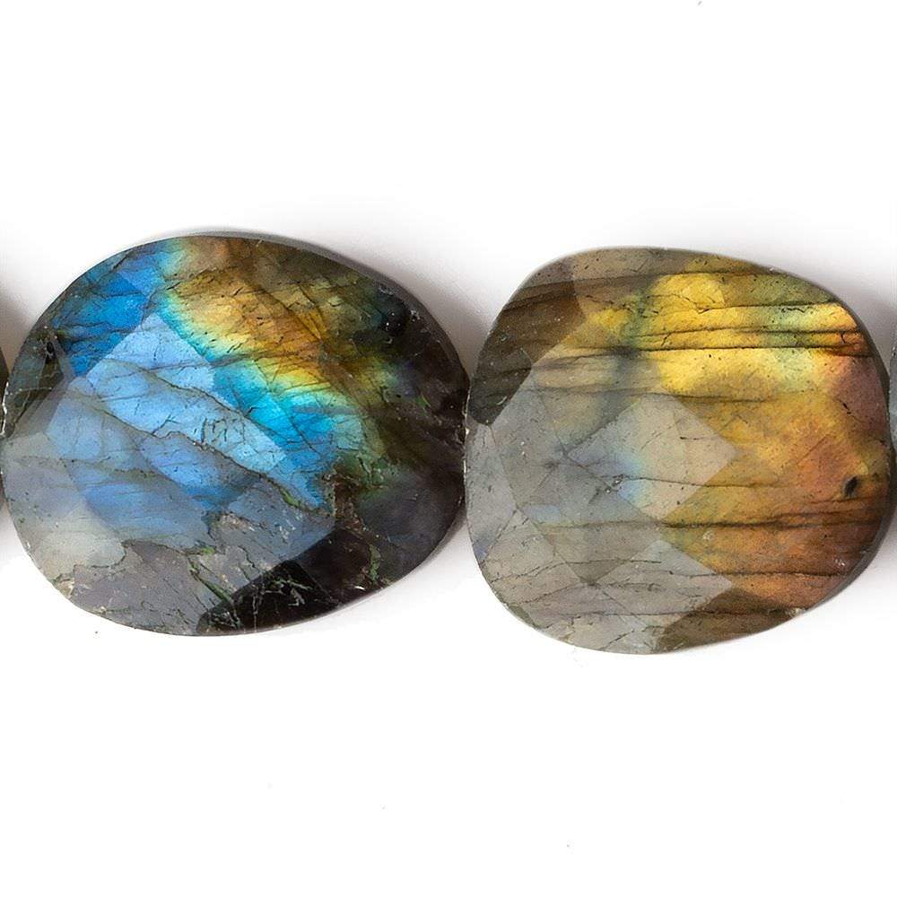 20x18-24x20mm Labradorite faceted flat nugget beads 9 inch 9 pieces - Beadsofcambay.com