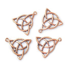 20x18x2mm Celtic Trillion Symbol Copper Charm Set of 4 - Beadsofcambay.com