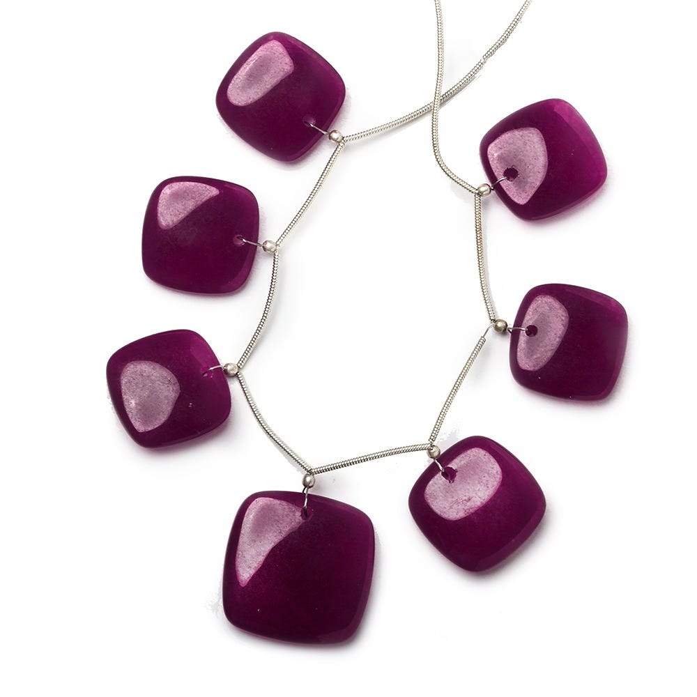 20x20-25x25mm Raspberry Purple Chalcedony Plain Pillows 6 inch 7 Beads A - Beadsofcambay.com