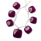 20x20-25x25mm Raspberry Purple Chalcedony Plain Pillows 6 inch 7 Beads A - Beadsofcambay.com