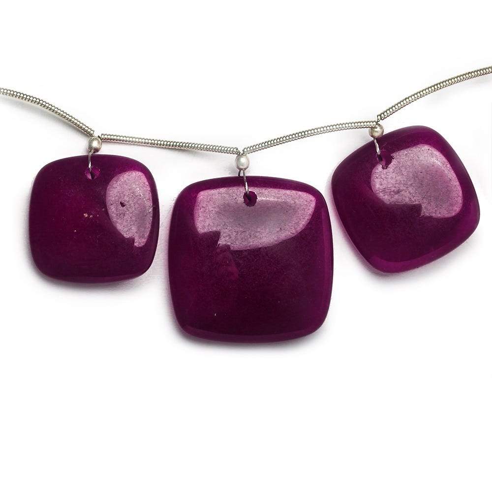 20x20-25x25mm Raspberry Purple Chalcedony Plain Pillows 6 inch 7 Beads A - Beadsofcambay.com