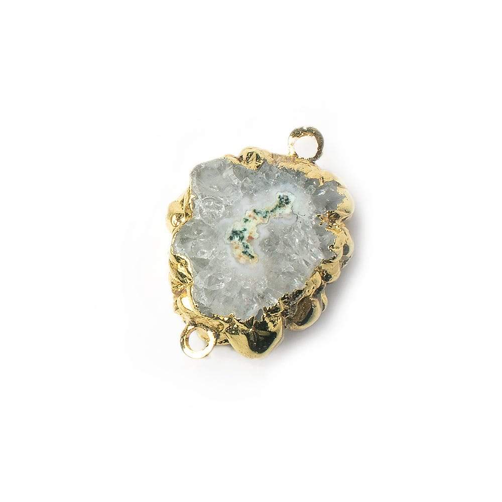 20x20mm Gold Leafed Solar Quartz Connector 1 piece - Beadsofcambay.com