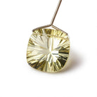20x20mm Lemon Quartz Pavilion Concave Faceted Cushion Focal Bead 1 piece AAA - Beadsofcambay.com