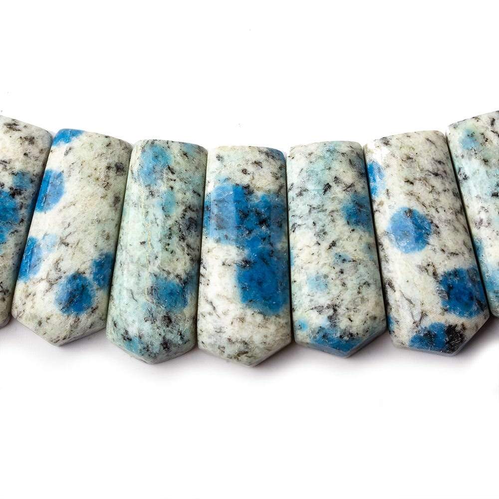 20x9-27x11mm K2 Azurite Granite "K2 Jasper" double drilled plain fancy shape collar 43 beads - Beadsofcambay.com