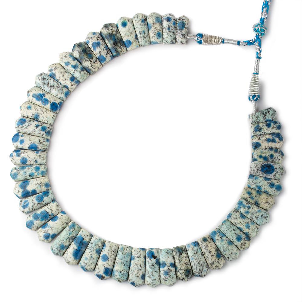 20x9-27x11mm K2 Azurite Granite "K2 Jasper" double drilled plain fancy shape collar 43 beads - Beadsofcambay.com