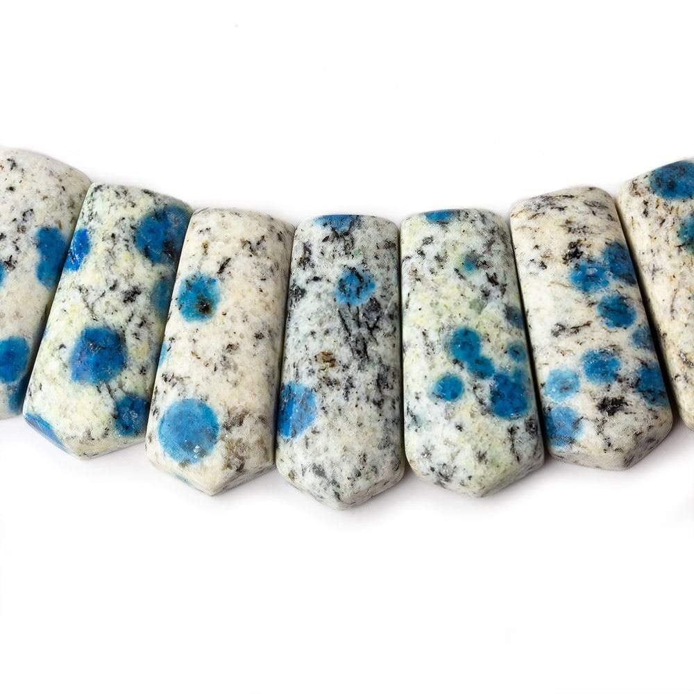 20x9-28x12mm K2 Azurite Granite "K2 Jasper" double drilled plain fancy shape collar 39 beads - Beadsofcambay.com