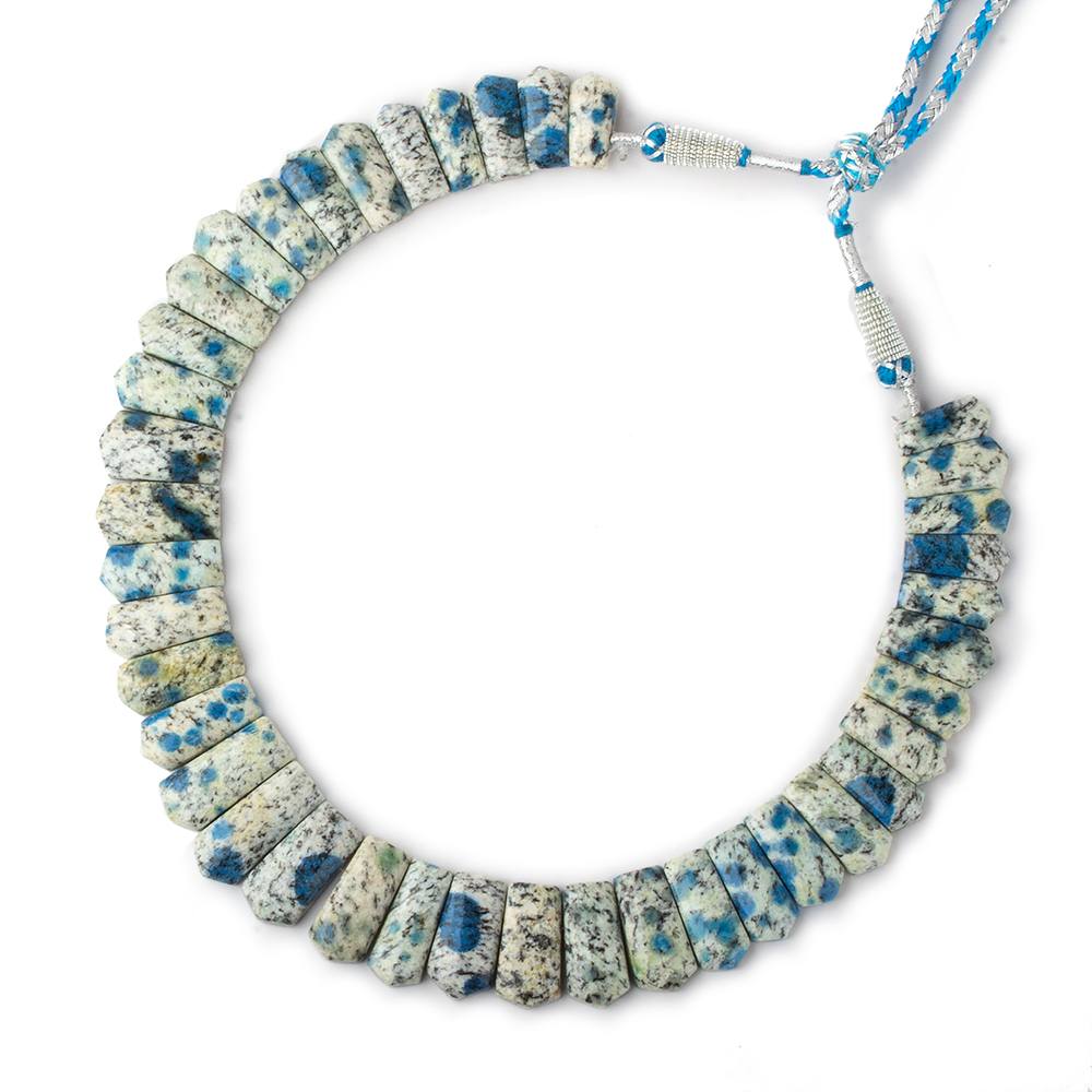 20x9-28x12mm K2 Azurite Granite "K2 Jasper" double drilled plain fancy shape collar 39 beads - Beadsofcambay.com