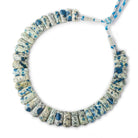 20x9-28x12mm K2 Azurite Granite "K2 Jasper" double drilled plain fancy shape collar 39 beads - Beadsofcambay.com