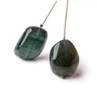 21-22.5mm Moss Aquamarine Plain Nugget Focal Beads Set of 2 - Beadsofcambay.com