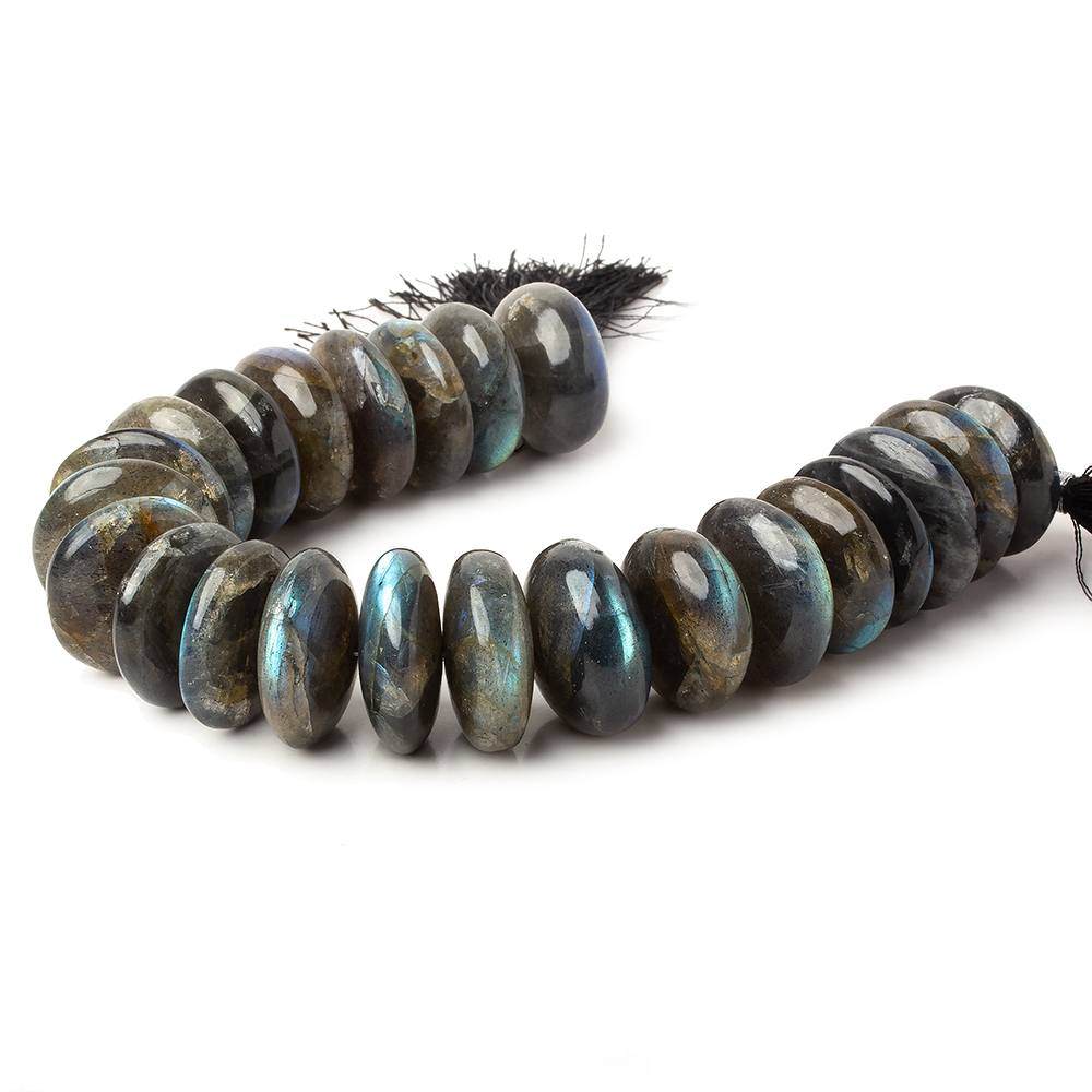 21-22mm Labradorite Plain Mega Rondelle Beads 8 inch 22 pieces A - Beadsofcambay.com