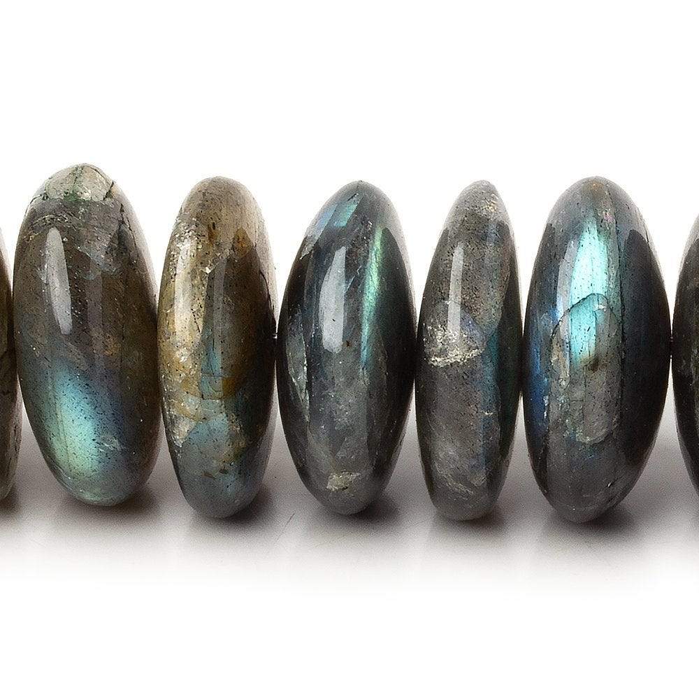 21-22mm Labradorite Plain Mega Rondelle Beads 8 inch 22 pieces A - Beadsofcambay.com
