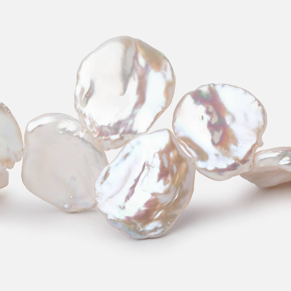 21-29mm Rosé White Ultra Keshi Freshwater Pearls 16 inch 28 Beads AAA - Beadsofcambay.com