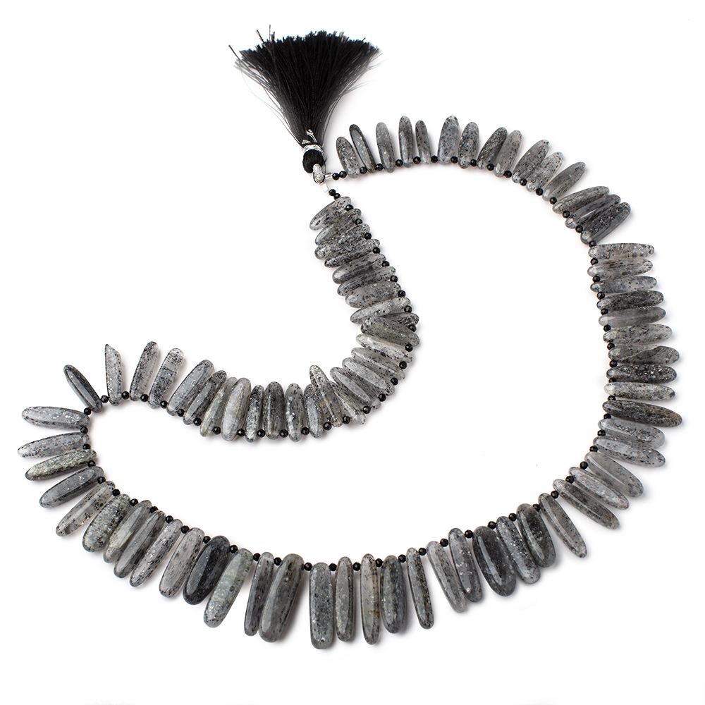 14x4-23x6mm Celestial Quartz top drilled elongated plain ovals 18 inch 80 beads AA - BeadsofCambay.com