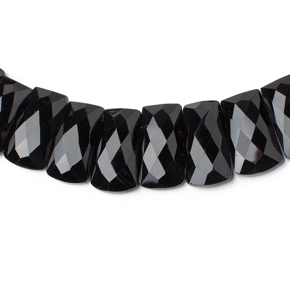 20x8-26x11mm Black Onyx Faceted Fancy Shape Collar 44 beads - BeadsofCambay.com