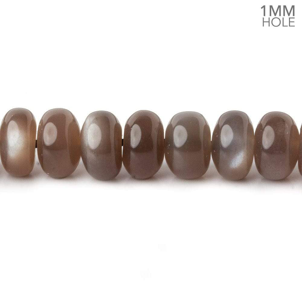 8mm Chocolate Moonstone plain rondelle beads 16 inch 84 pieces 1mm hole AA - BeadsofCambay.com