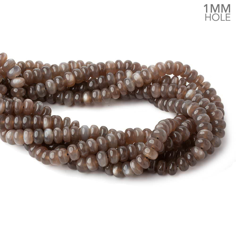 8mm Chocolate Moonstone plain rondelle beads 16 inch 84 pieces 1mm hole AA - BeadsofCambay.com