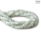 9.5mm Light Grey Moonstone plain rondelle beads 16 inch 76 pieces 1mm hole AA - BeadsofCambay.com