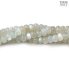 6mm Light Grey Moonstone plain rondelle beads 16 inch 104 pieces 1mm hole AA - BeadsofCambay.com