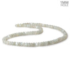 6mm Light Grey Moonstone plain rondelle beads 16 inch 104 pieces 1mm hole AA - BeadsofCambay.com