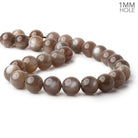 14mm Chocolate Brown Moonstone plain round beads 16 inch 29 pieces 1mm hole AAA - BeadsofCambay.com