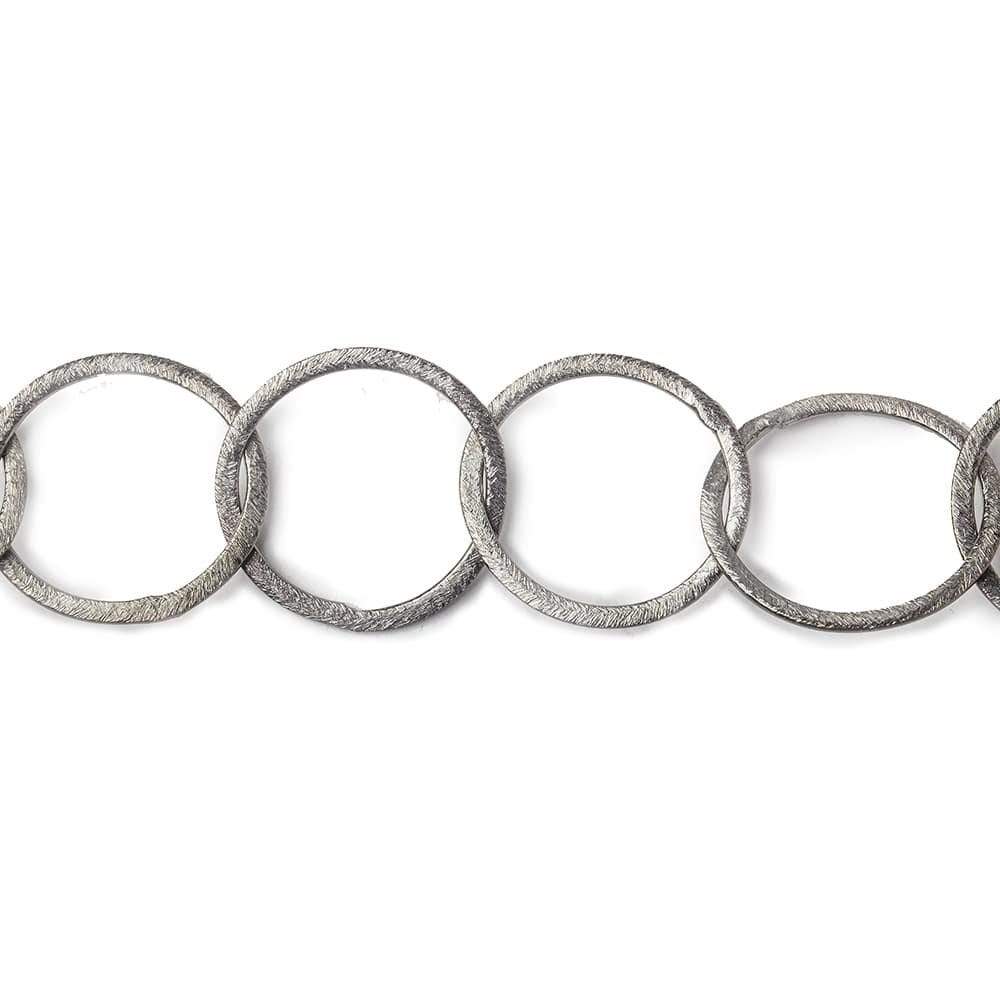 21mm&23x21mm Black Gold Plated Brushed Round &Oval Link Chain by the foot - Beadsofcambay.com