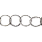 21mm&23x21mm Black Gold Plated Brushed Round &Oval Link Chain by the foot - Beadsofcambay.com