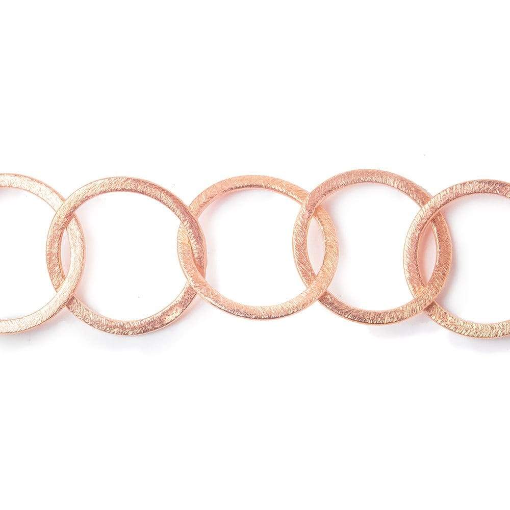 21mm&23x21mm Rose Gold Plated Brushed Round and Oval Link Chain by the Foot - Beadsofcambay.com