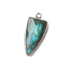 21x10mm Silver .925 Bezel Labradorite Point Pendant 1 piece - Beadsofcambay.com