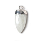 21x10mm Silver Leafed Rainbow Moonstone faceted Point Pendant 1 piece - Beadsofcambay.com