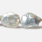 21x10x23-23x11x30mm Silver White Souffle Freshwater Pearls 16 inch 15 pieces - Beadsofcambay.com