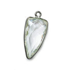 21x11mm Black Gold Bezel Crystal Quartz faceted point 1 focal bead - Beadsofcambay.com