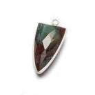 21x11mm Silver Bezel Chrysocolla faceted point 1 focal bead - Beadsofcambay.com