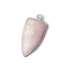 21x11mm Silver Bezel Pink Peruvian Opal faceted point 1 focal bead - Beadsofcambay.com
