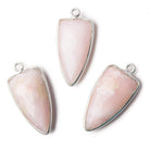 21x11mm Silver Bezel Pink Peruvian Opal faceted point 1 focal bead - Beadsofcambay.com