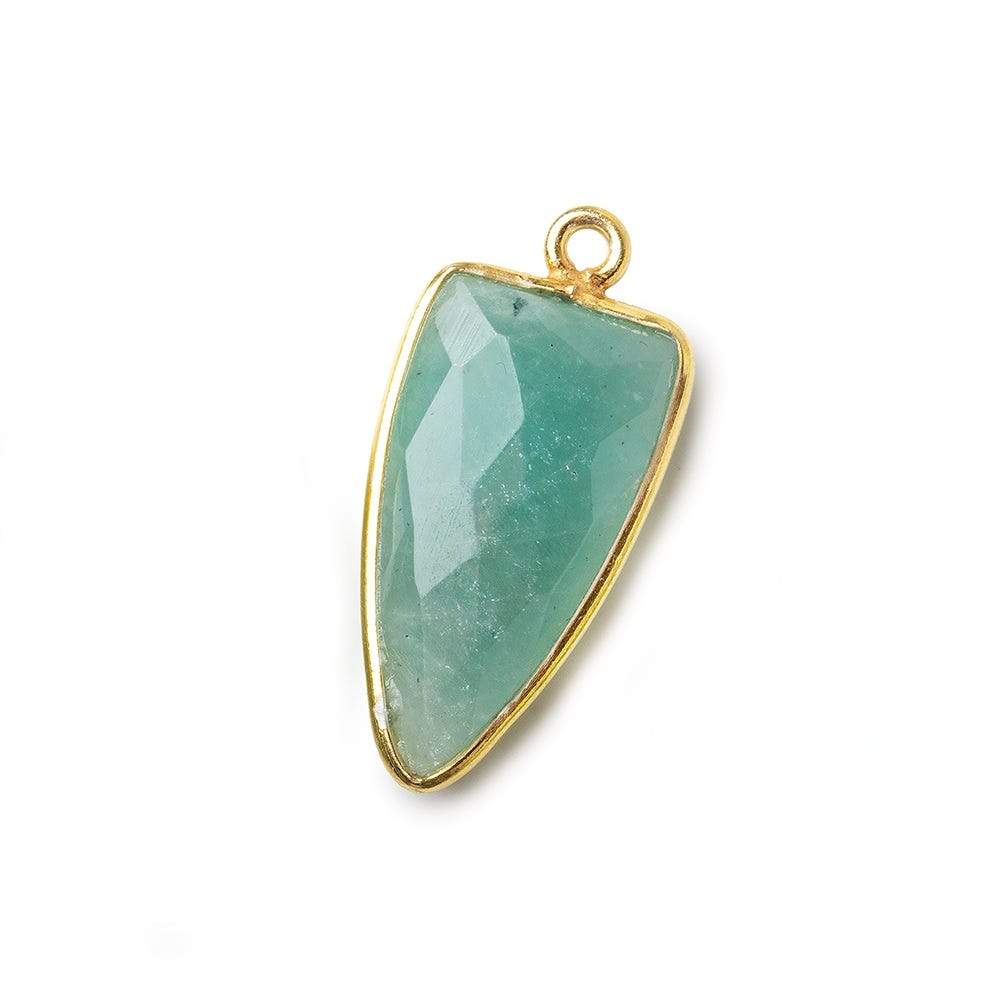 21x11mm Vermeil Bezel Amazonite faceted point 1 focal bead - Beadsofcambay.com