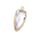 21x11mm Vermeil Bezel Pink Amethyst faceted point 1 focal bead - Beadsofcambay.com
