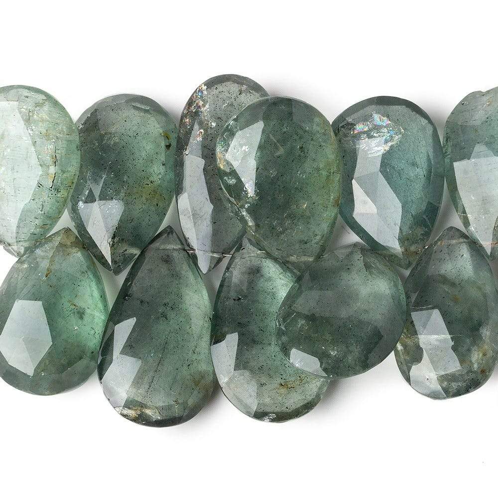 21x13-24x14mm Moss Aquamarine Faceted Pears 2.75 inch 11 Beads A - Beadsofcambay.com