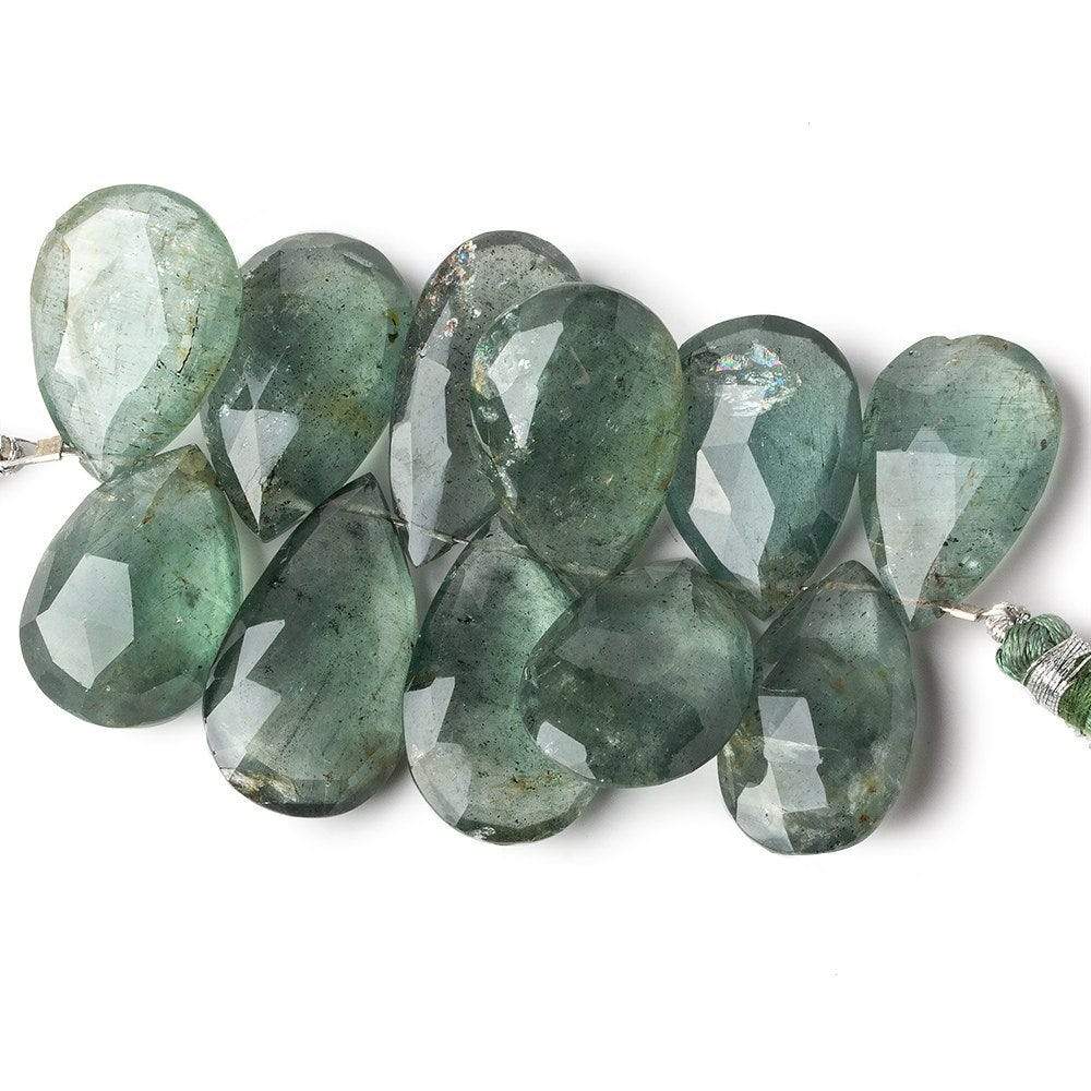 21x13-24x14mm Moss Aquamarine Faceted Pears 2.75 inch 11 Beads A - Beadsofcambay.com