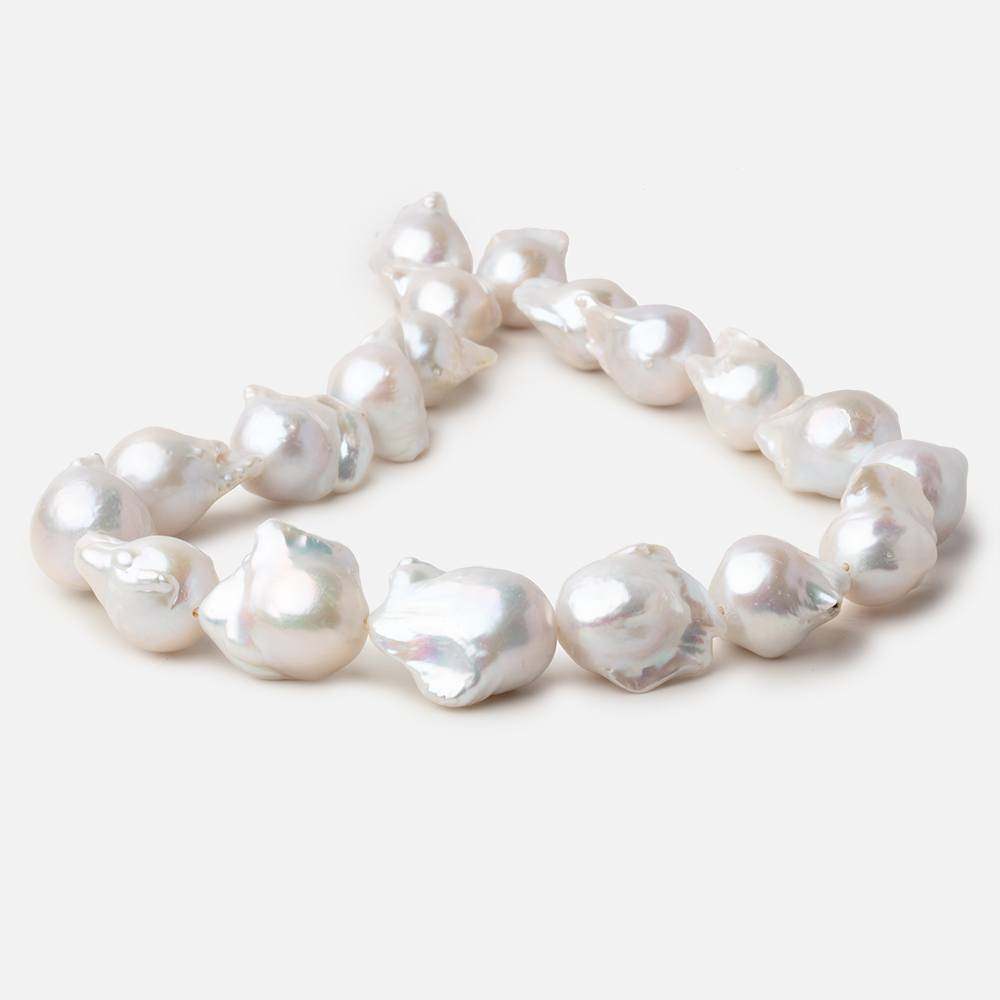21x14-23.5x17mm Off White Ultra Baroque Freshwater Pearls 16.5 inch 19 pieces AA - Beadsofcambay.com
