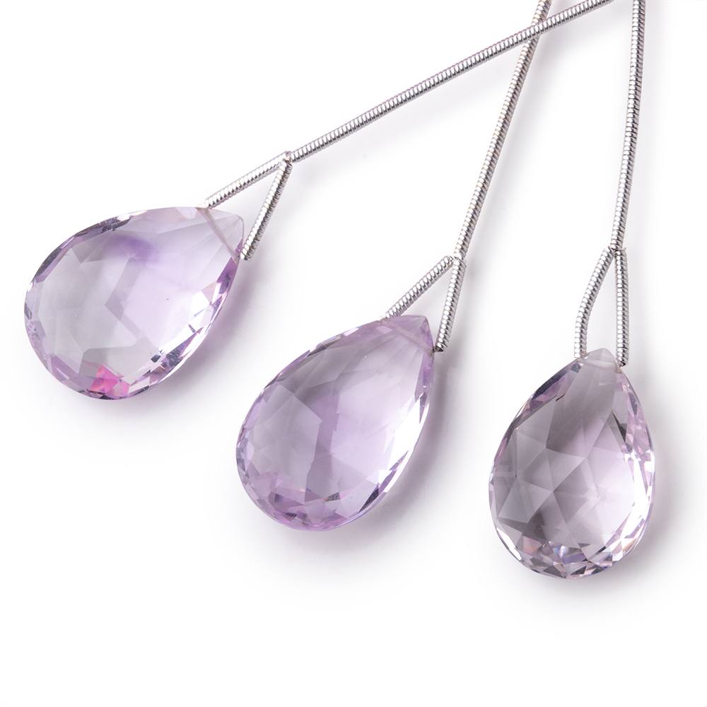 21x15-22x16mm Pink Amethyst Faceted Pear 1 Focal Bead - Beadsofcambay.com